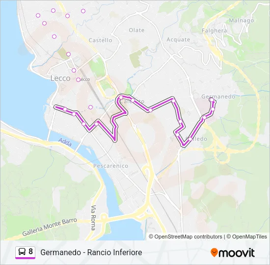 8 Bus Line Map
