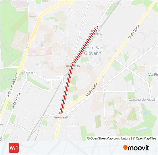 M1 metro Line Map