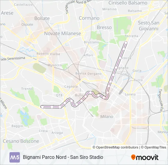 M5 Metro Line Map
