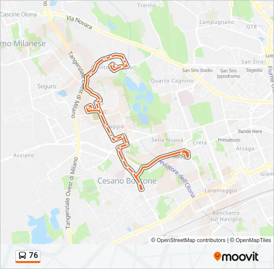 76 Bus Line Map
