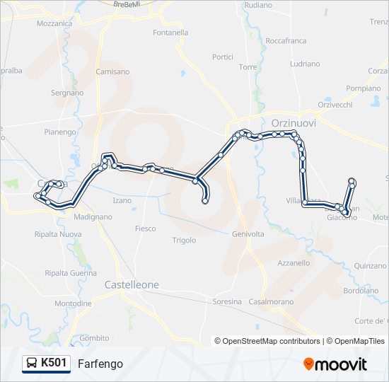 K501 bus Line Map