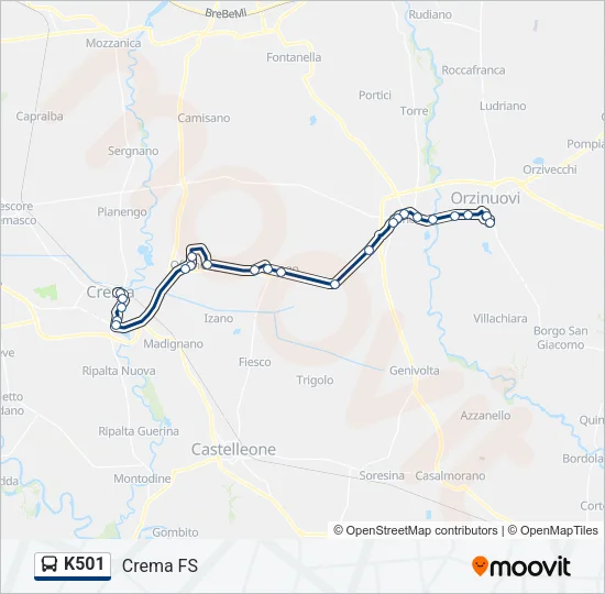 K501 Bus Line Map