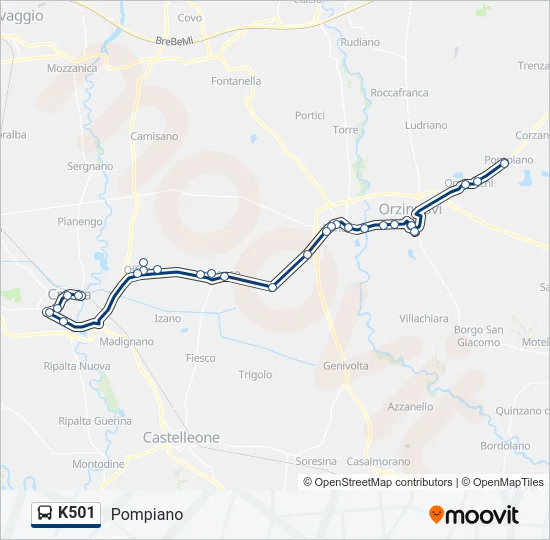 K501 Bus Line Map