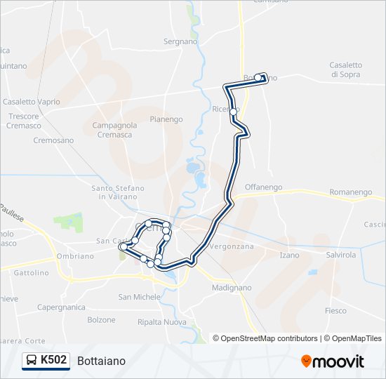K502 bus Line Map