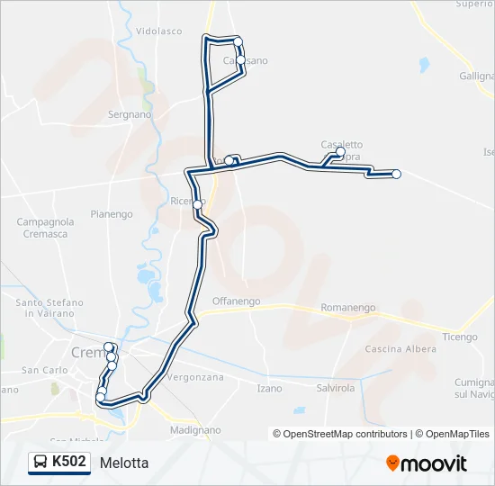 K502 Bus Line Map