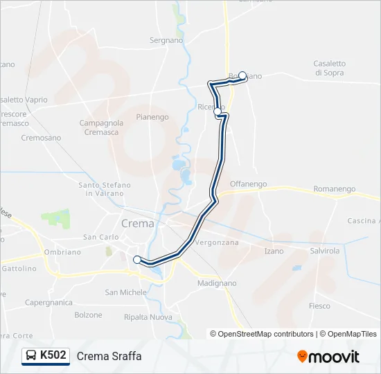 K502 Bus Line Map
