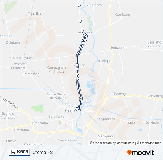 K503 bus Line Map