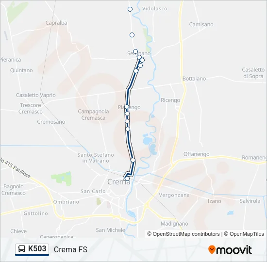 K503 Bus Line Map