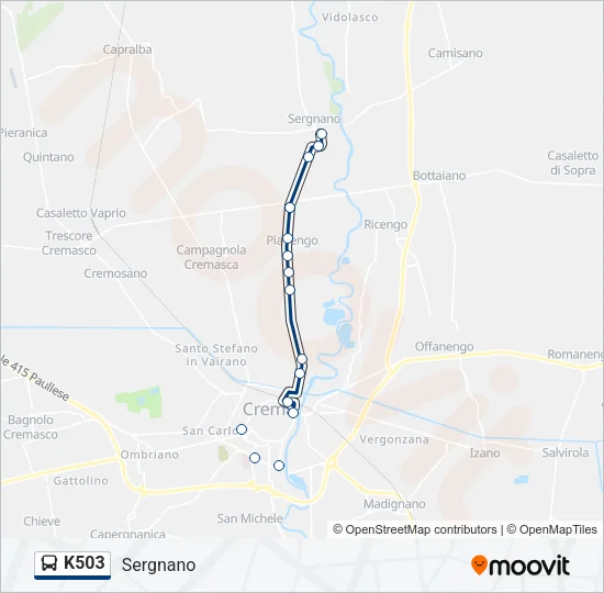 Percorso linea bus K503