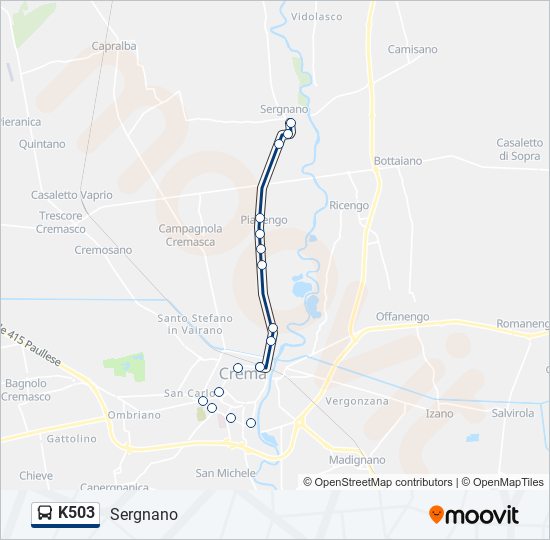 K503 bus Line Map