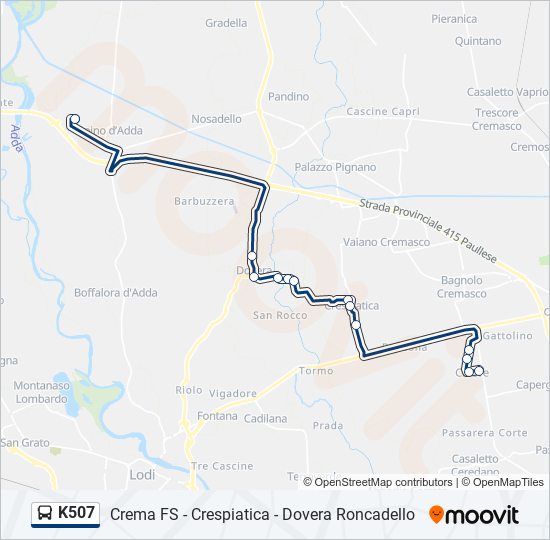 K507 bus Line Map