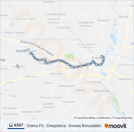 K507 bus Line Map