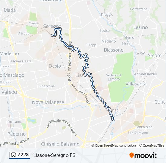 Z228 bus Line Map