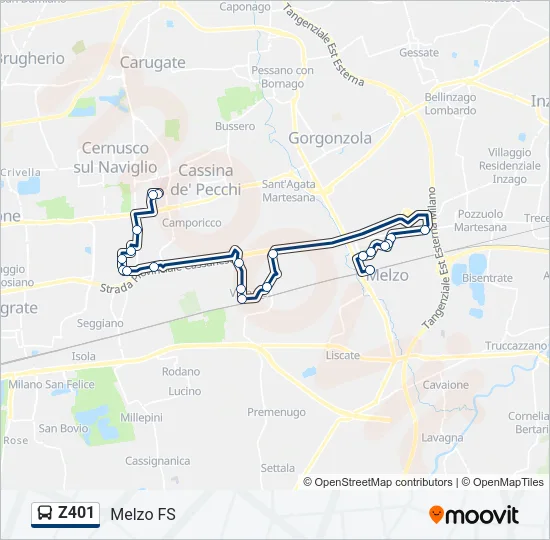 Z401 Bus Line Map