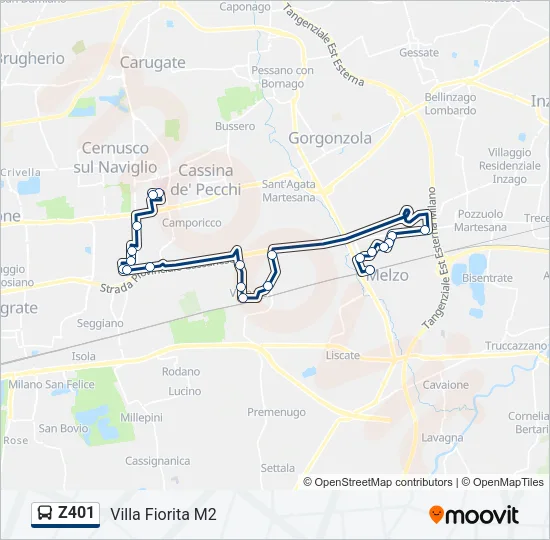 Z401 Bus Line Map
