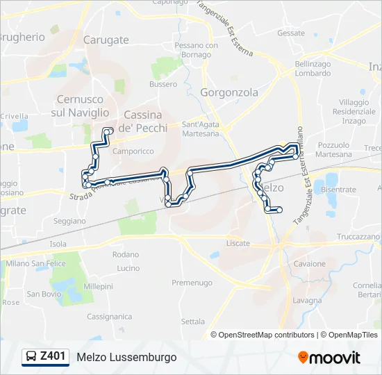 Z401 Bus Line Map
