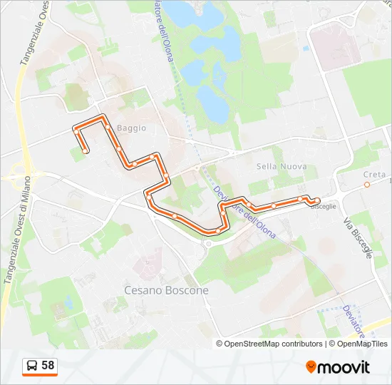 58 Bus Line Map