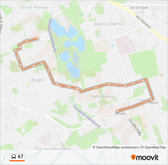 67 Bus Line Map
