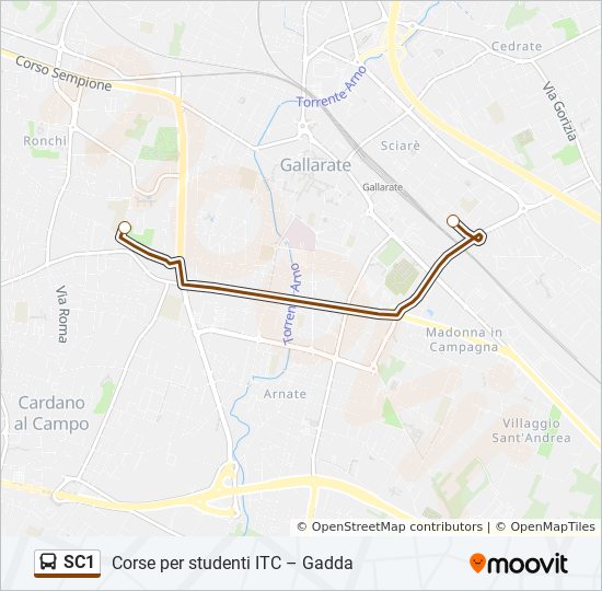 SC1 bus Line Map