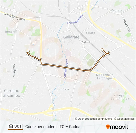 SC1 Bus Line Map