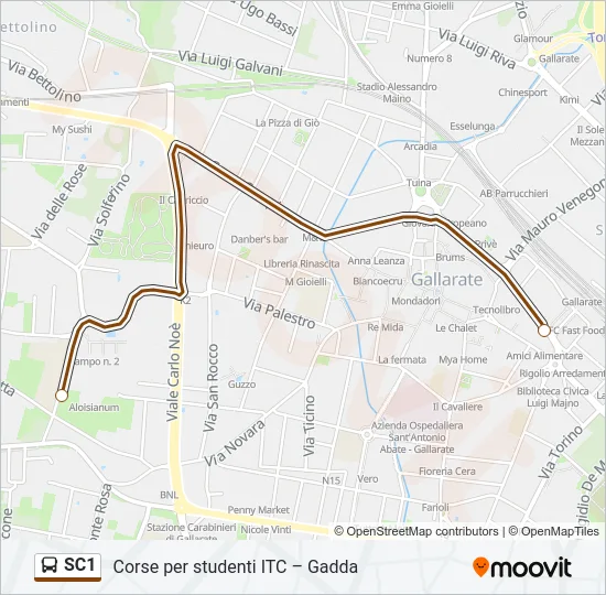 SC1 Bus Line Map