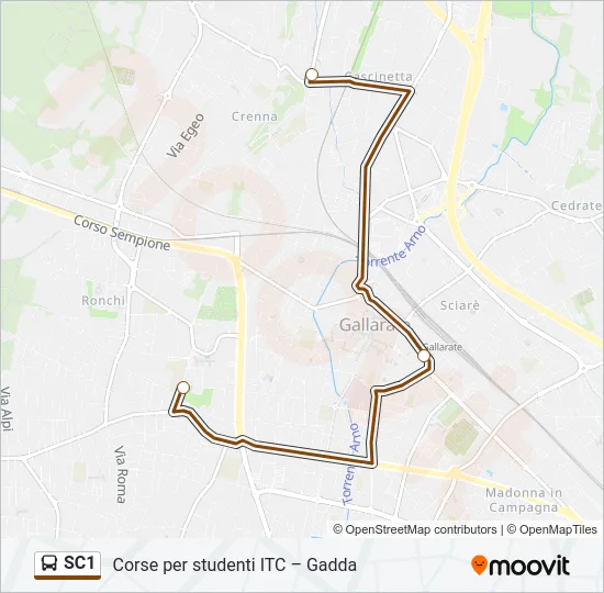 SC1 Bus Line Map