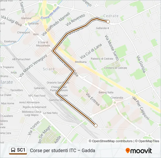 SC1 Bus Line Map