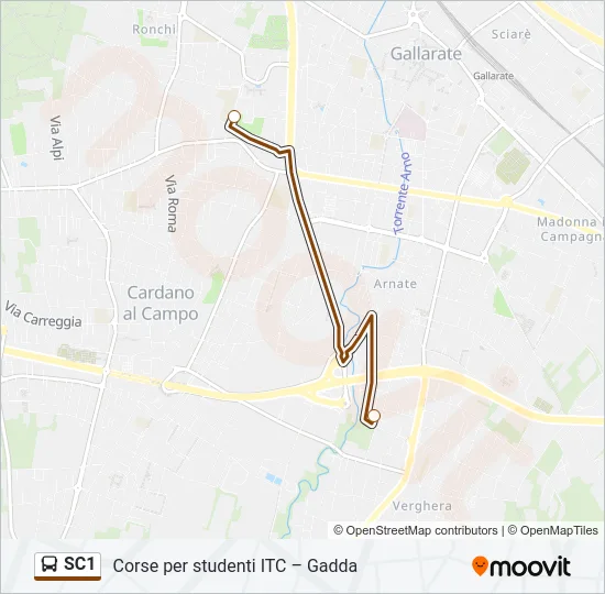 SC1 Bus Line Map