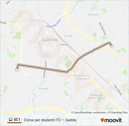 SC1 Bus Line Map
