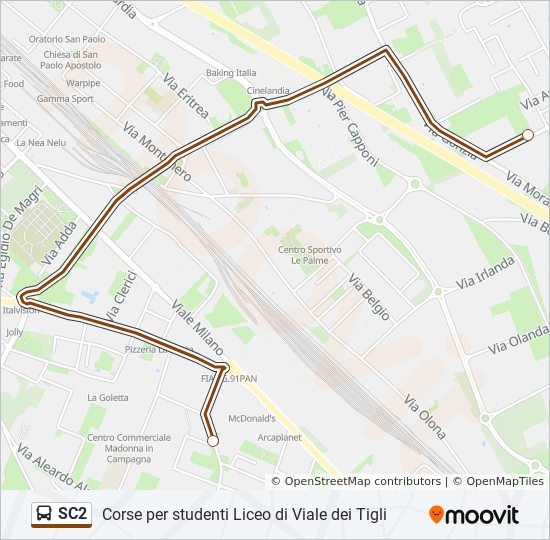 SC2 bus Line Map