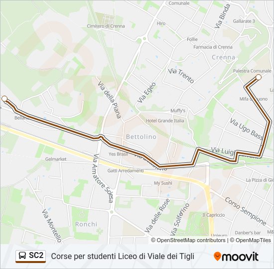 SC2 bus Line Map