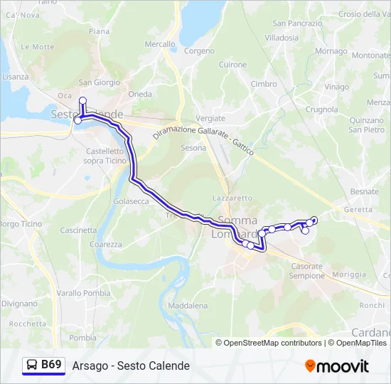 B69 Bus Line Map