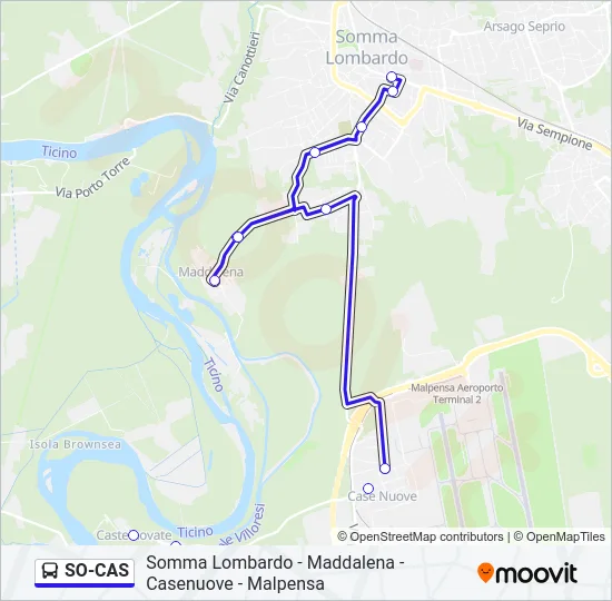 SO-CAS Bus Line Map