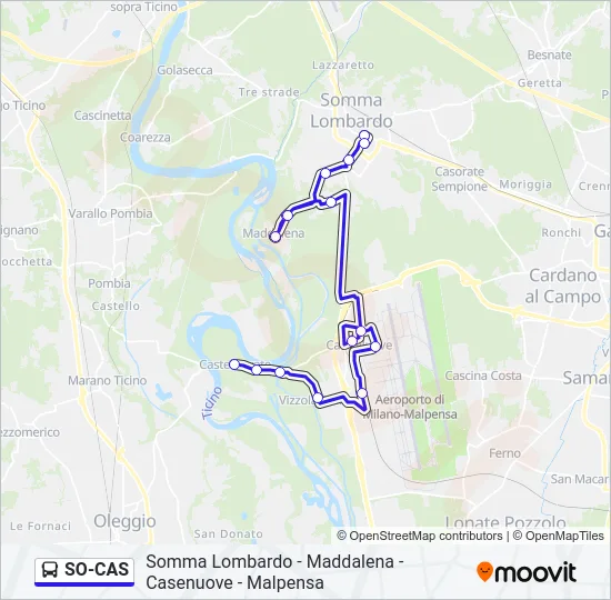 SO-CAS Bus Line Map