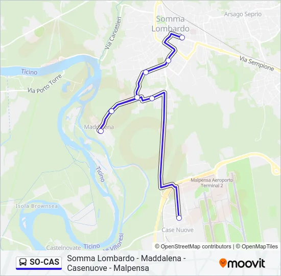 SO-CAS Bus Line Map
