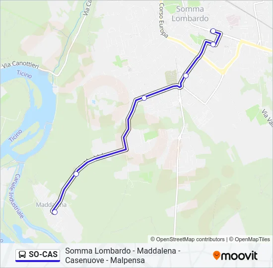 SO-CAS Bus Line Map