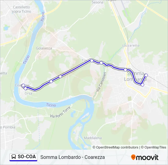 SO-COA Bus Line Map
