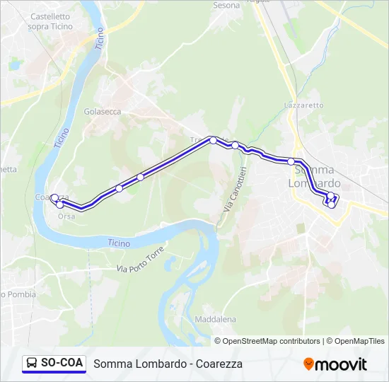 SO-COA Bus Line Map