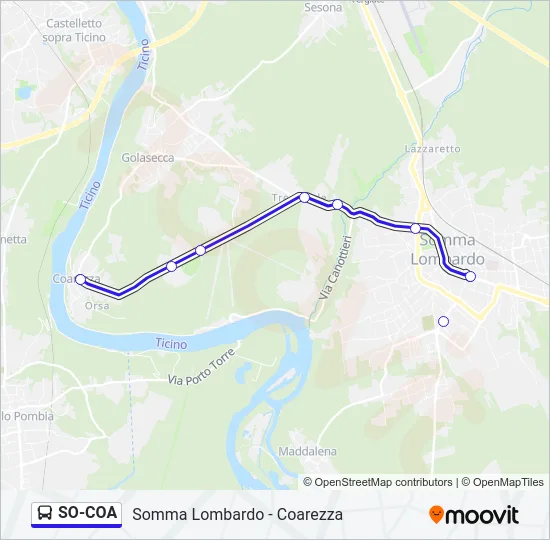 SO-COA Bus Line Map