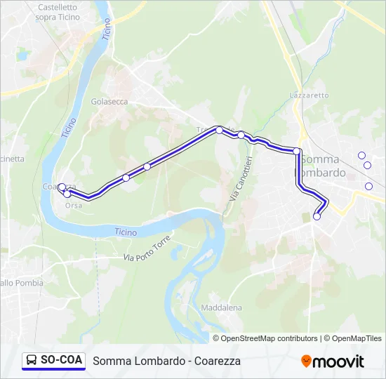SO-COA Bus Line Map