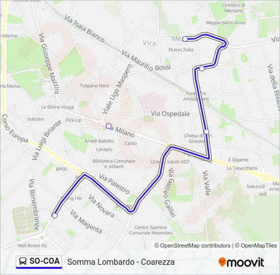 SO-COA Bus Line Map