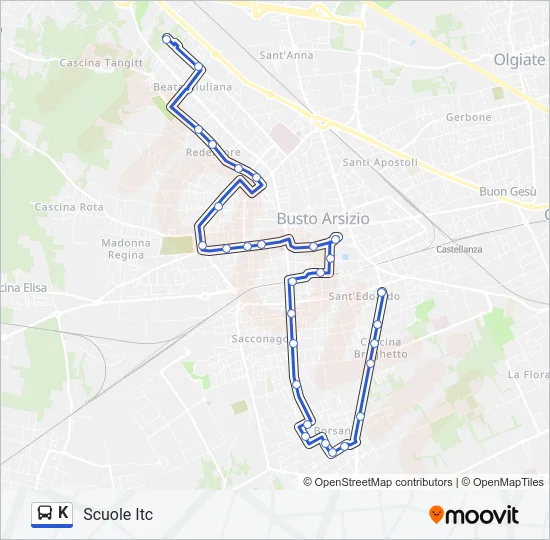 K Bus Line Map