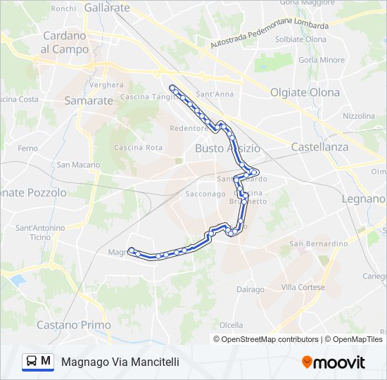 M bus Line Map