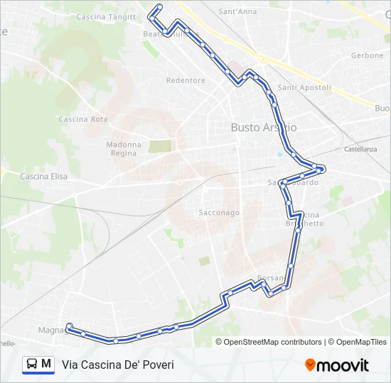M Bus Line Map