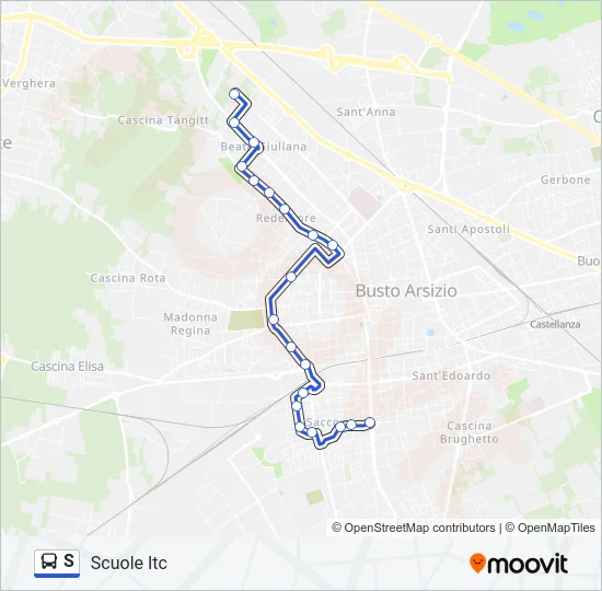 S Bus Line Map