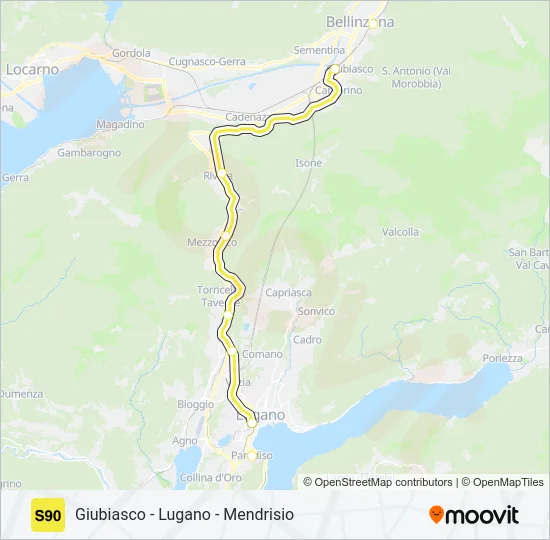 S90 Train Line Map
