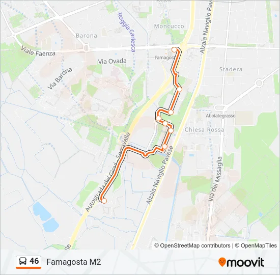 Percorso linea bus 46