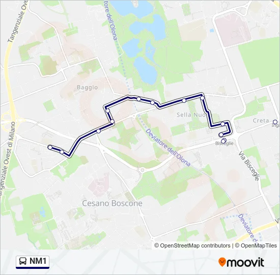 NM1 Bus Line Map