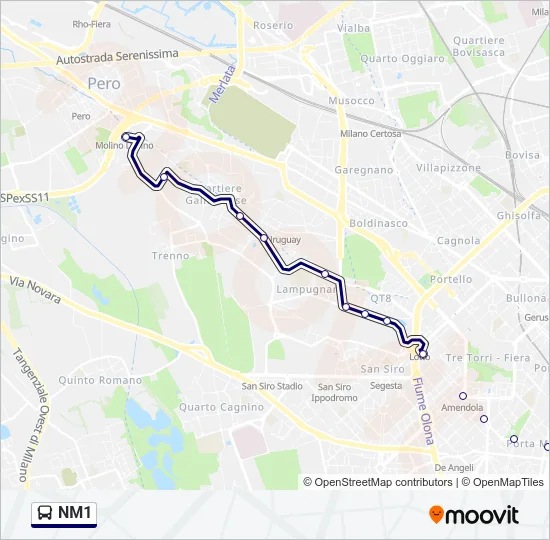 NM1 Bus Line Map