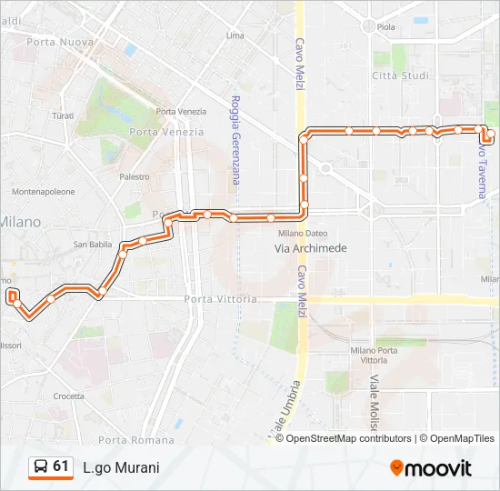 61 Bus Line Map